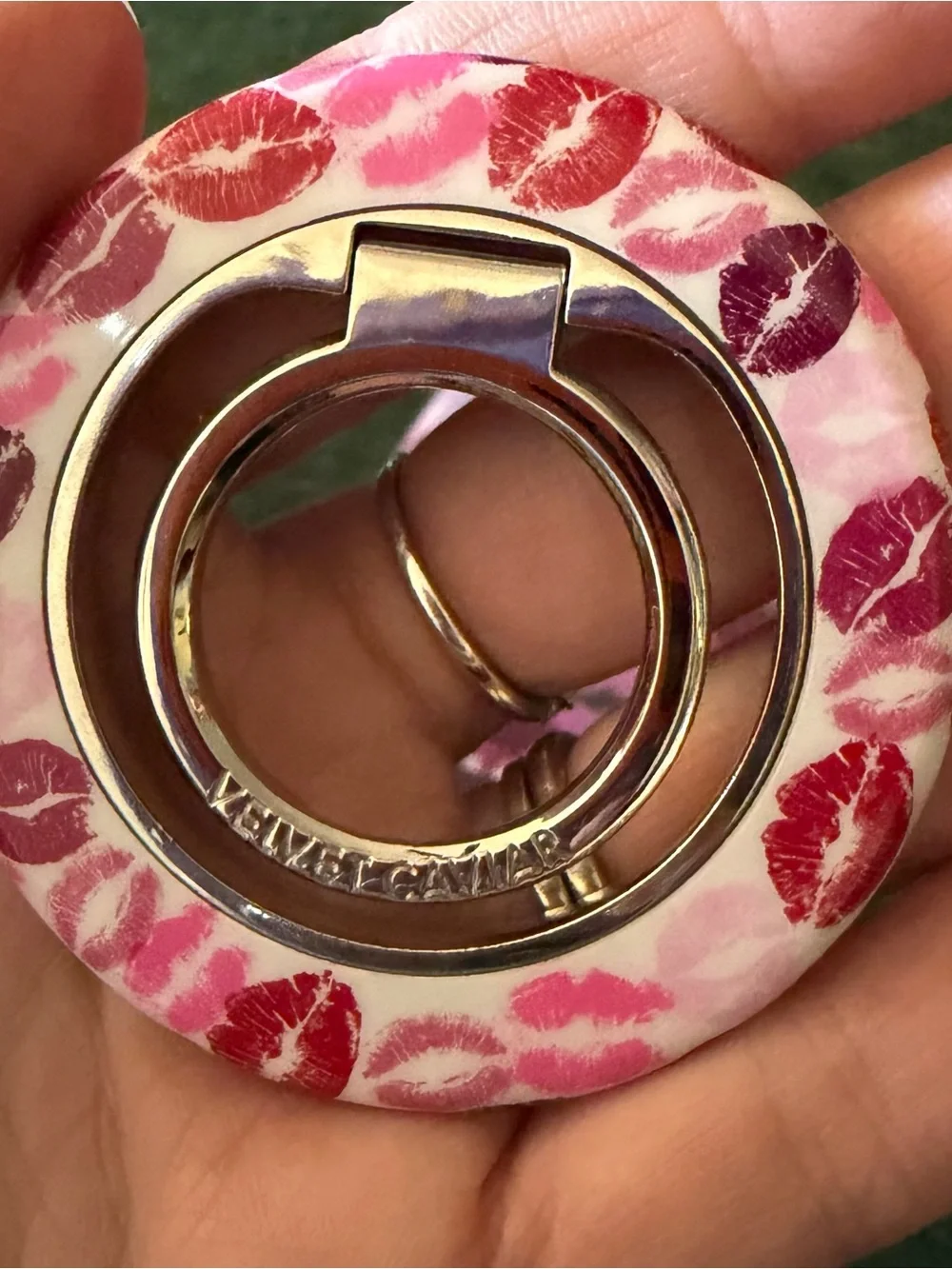 Velvet Caviar Pink lips phone case with matching MagSafe ring